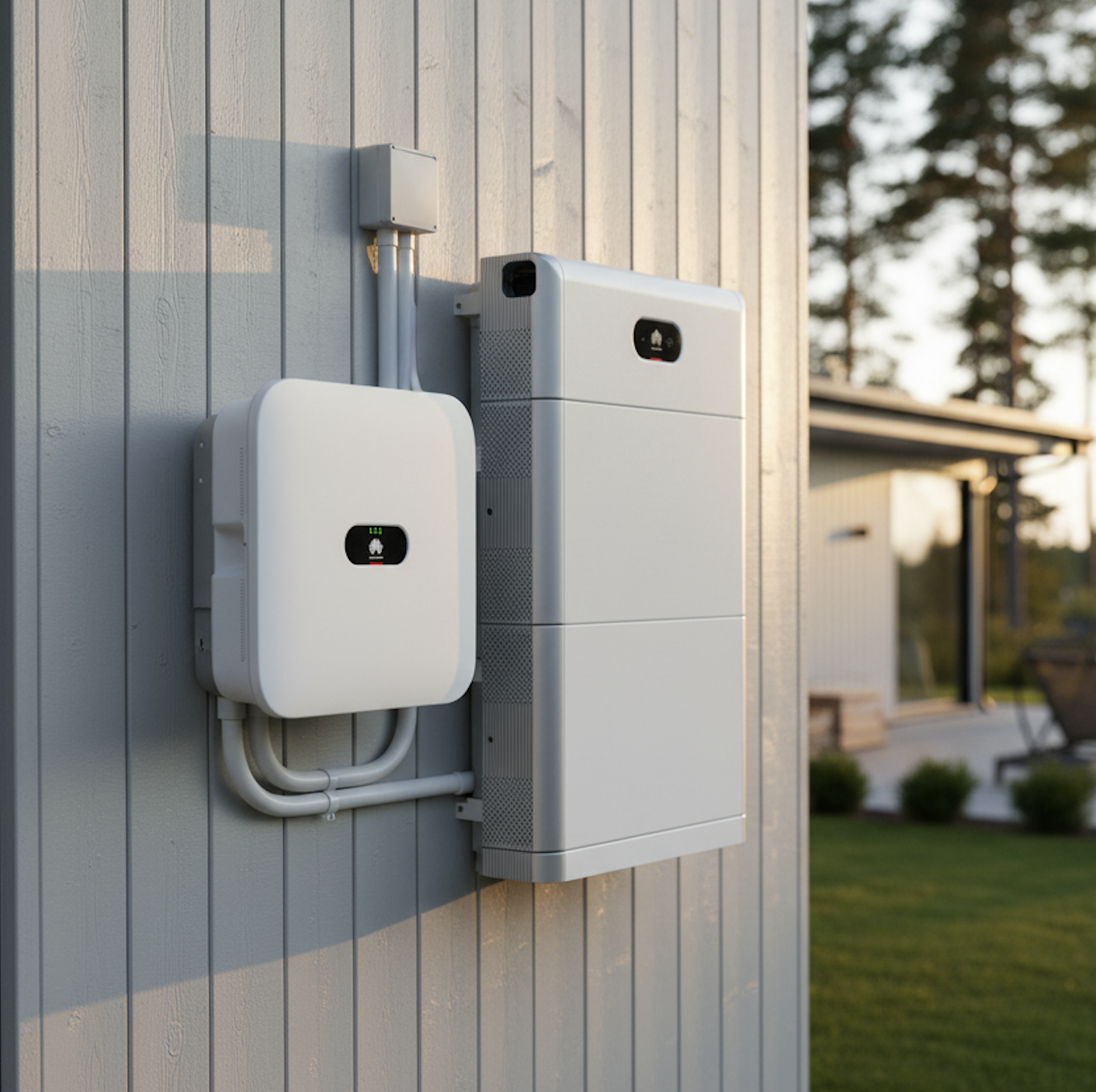 Glad husägare som diskuterar solceller med en installatör från Elea Energi